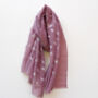 Rose Pink Feather Print Summer Scarf, thumbnail 2 of 12