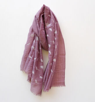 Rose Pink Feather Print Summer Scarf, 2 of 12