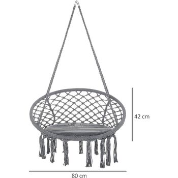 Outdoor Cotton Polyester Macrame Hanging Chair Hammock, 6 of 7