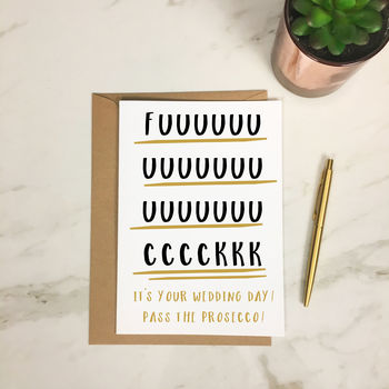 Rude Adult Humour 'Pass The Prosecco' A5 Wedding Card, 2 of 2