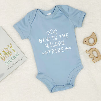 Personalised New To The Tribe Babygrow, 9 of 11