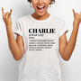 Dictionary Name Definition Unisex Adult T Shirt, thumbnail 2 of 3