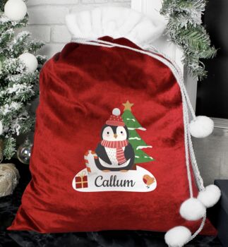 Personalised Christmas Penguin Sack, 3 of 3