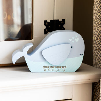 Personalised Whale Money Box Christening Baptism Gift, 4 of 5