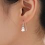 Little Ghost Drop Hook Earrings In Sterling Silver, thumbnail 1 of 10