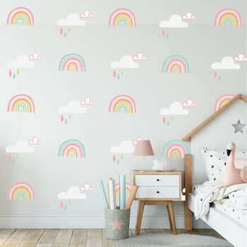 Rainbow And Cloud Fabric Wall Stickers, 2 of 5