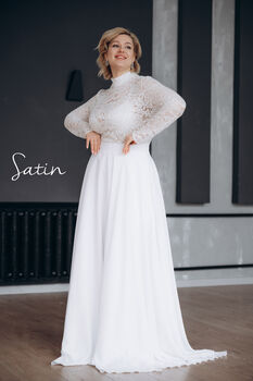 Floor Length Bridal Skirt With Pockets – Crepe, Satin Or Chiffon, 12 of 12