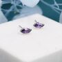 Amethyst Purple Marquise Cz Stud Earrings, thumbnail 4 of 11