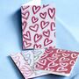 Hand Drawn Heart Greeting Card Set – Pack Of Five, thumbnail 2 of 2