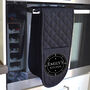 Black Personalised Oven Glove Modern Design, thumbnail 3 of 6