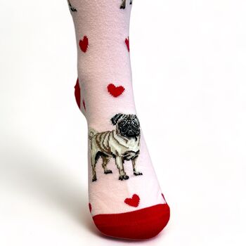 I Love Pugs Socks Novelty Dog Lover Gift, 3 of 6