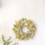 Dried Eucalyptus Wreath With Yellow Flowers, thumbnail 7 of 7