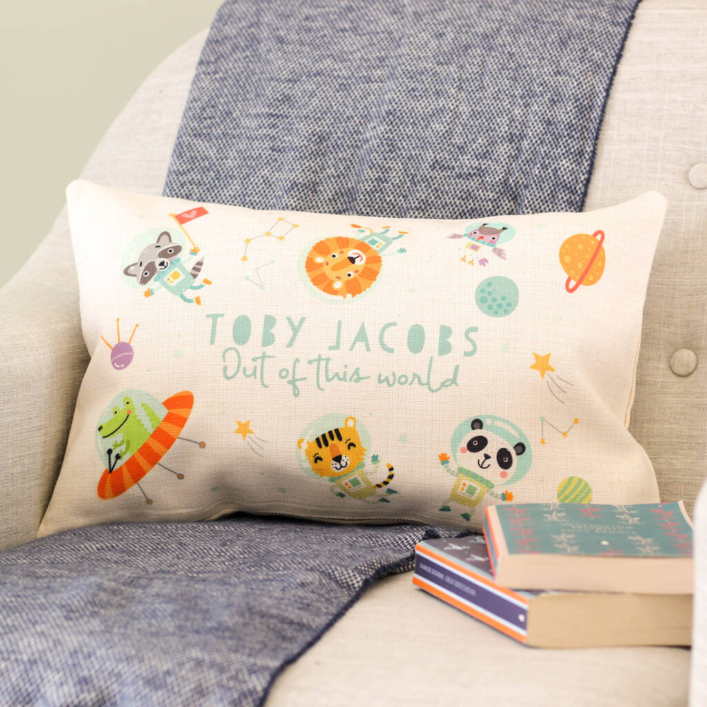 Personalised Animals In Space Cushion, 1 of 4