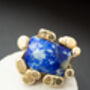 Chunky Ring In Brass With Lapis Lazuli, thumbnail 2 of 3
