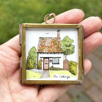 Tiny 5cm Framed Personalised House Portrait, 3 of 5