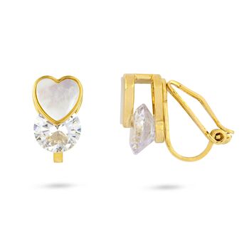 Heart Crystal Clip On Earrings, 2 of 4