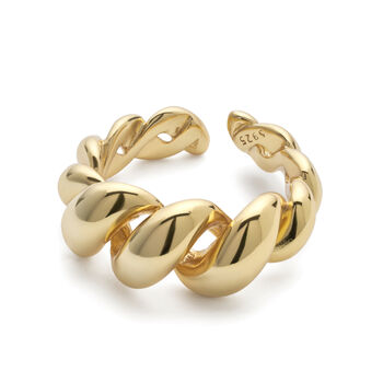 14 K Gold Or Silver Twist Link Ring, 2 of 9