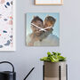 Personalised Photo Glass Square Wall Clock, thumbnail 2 of 5