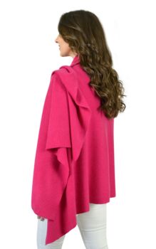 Fuchsia Pink 100% Cashmere Travel Wrap Gift Boxed, 5 of 11