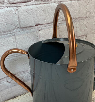 French Grey And Copper Trim Watering Can Nine Litre, 2 of 4