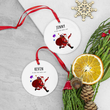 Personalised Playful Santa Christmas Ornament, 3 of 5