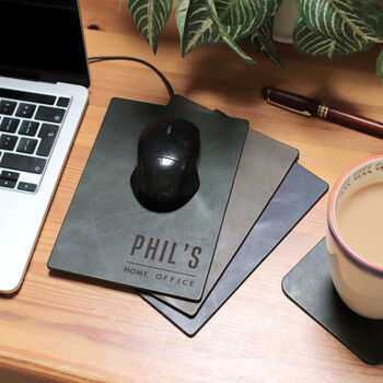 Personalised Initials Mini Bonded Leather Mouse Mat Christmas Gift For Him Or Her, 2 of 12