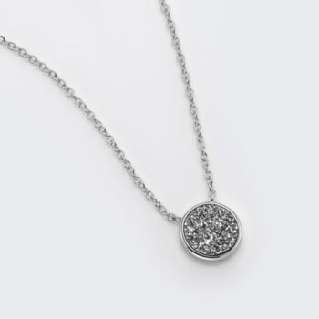 Round 925 Sterling Silver Druzy Crystal Necklace, 2 of 4