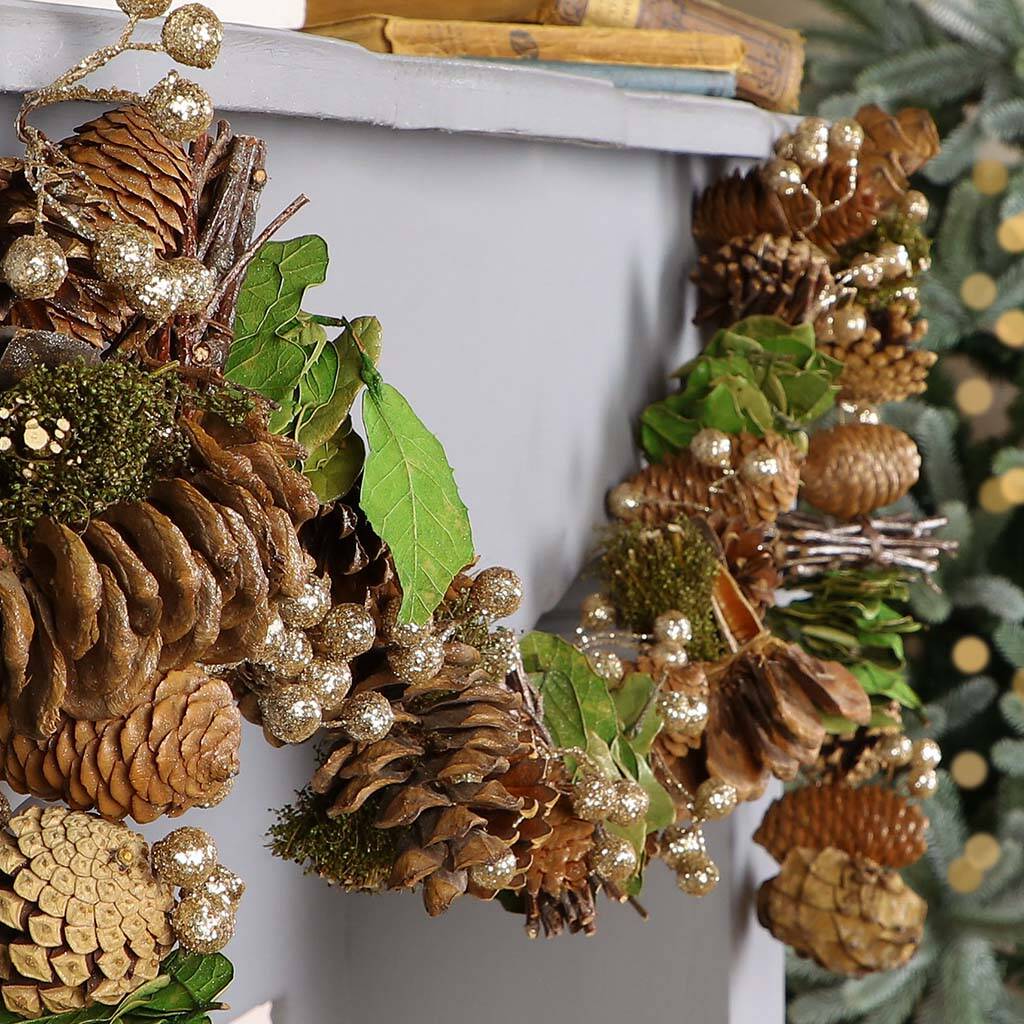 Woodland Sparkle Natural Christmas Garland, 1 of 3