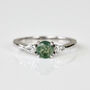 Round Moss Agate And Diamond Engagement Ring, thumbnail 1 of 5