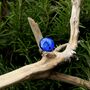 Adjustable Blue Glass Ring On A Sterling Silver Band, thumbnail 7 of 12