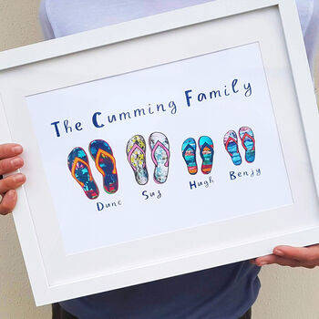 Personalised Family Flip Flop Print, 4 of 10