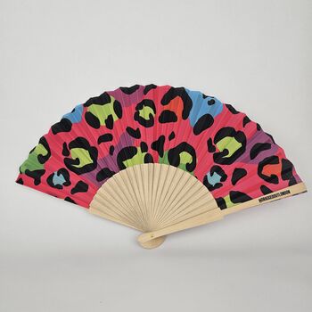Handheld Rainbow Leopard Folding Fan, 2 of 3