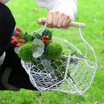 Personalised Wire Garden Flower Basket, 6 of 11