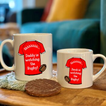 Daddy And Me Watching Rugby Mugs, 5 of 6