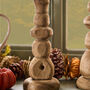 Carved Pine Wood Candlestick, thumbnail 2 of 5