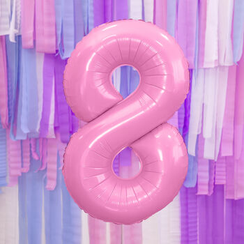 Pink Any Age Foil Number Birthday Balloon, 10 of 10