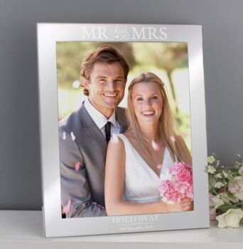 Personalised Mr And Mrs Silver Photo Frame, 2 of 5