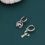 Mismatched Crab And Lobster Huggie Hoop Earrings In Sterling Silver, thumbnail 7 of 11