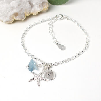 Personalised Sterling Silver Starfish Bracelet, 7 of 7