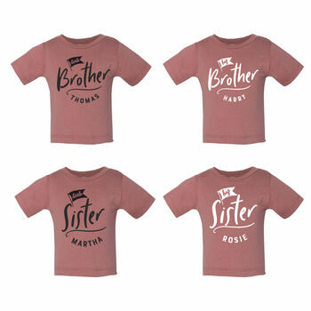 Personalised New Baby Sibling Shirt Set, 8 of 11