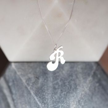 Solid Silver 'Groovy' Letter Charm Necklace, 5 of 11