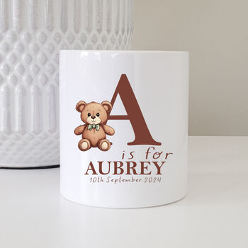 Personalised New Baby Teddy Bear Money Box First Birthday, 5 of 5