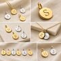 Sterling Silver Or Gold Initial Letter Disc Charms, thumbnail 5 of 5