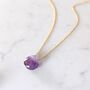 Amethyst Teardrop February Birthstone Necklace, thumbnail 2 of 6