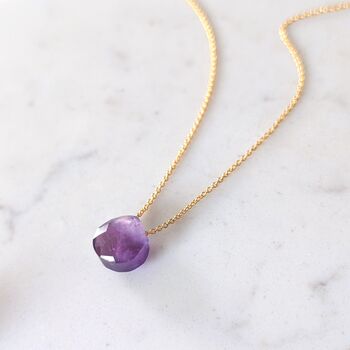 Amethyst Teardrop February Birthstone Necklace, 2 of 6