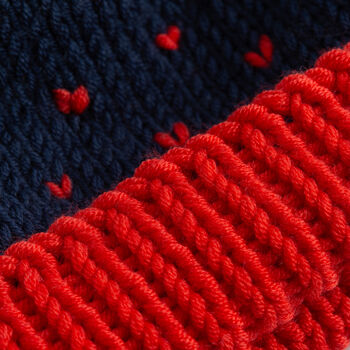 Heart Hat Easy Knitting Kit Valentines Navy, 7 of 7