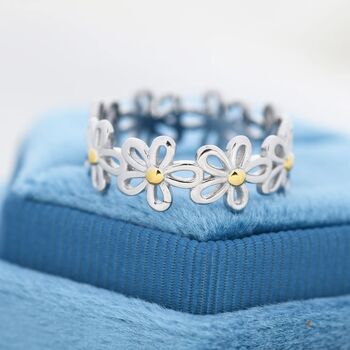 Forget Me Not Flower Infinity Ring Sterling Silver, 5 of 8