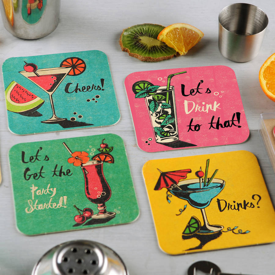 Set Of Eight Coaster Party Invites, 1 of 3