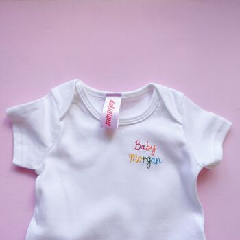 Personalised Hand Embroidered Baby Grow, 6 of 8