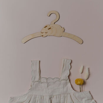 Personalised Childrens Coat Hanger With Rabbit Design, 2 of 7